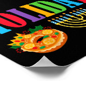 Prettige feestdagen Vrolijk kerstfeest Happy Hanuk Poster (Hoek)