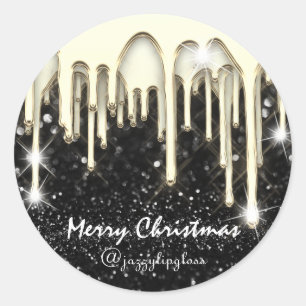 Prettige feestdagen Vrolijk kerstfeest Ronde Sticker