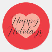 Prettige feestdagen Vrolijk Kerstfeest Tijd Hart Ronde Sticker (Voorkant)