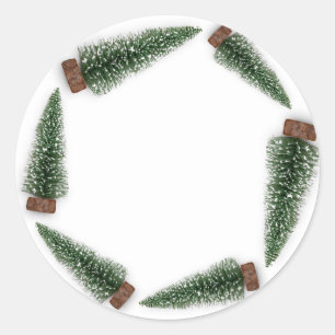 Prettige feestdagen Vrolijke kerstboom cadeau groe Ronde Sticker