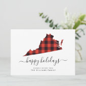 prettige feestdagen Warm Wishes uit Virginia (Staand voorkant)