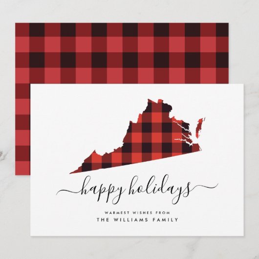 prettige feestdagen Warm Wishes uit Virginia (Voorkant / Achterkant)