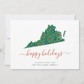 prettige feestdagen Warm Wishes uit Virginia (Voorkant)