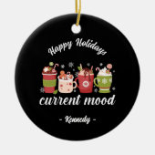 Prettige feestdagen - warme cacao keramisch ornament (Voorkant)