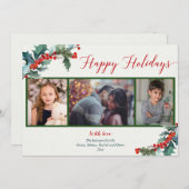 prettige feestdagen waterverf - 3-fotokaart (Voorkant / Achterkant)