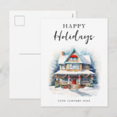 Prettige feestdagen Waterverf Feestelijke kerst (Voorkant / Achterkant)