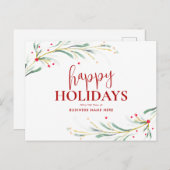 Prettige feestdagen Waterverf Green Business (Voorkant / Achterkant)