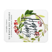 prettige feestdagen waterverf magneet (Horizontaal)