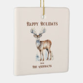 Prettige feestdagen Waterverf Rendier gepersonalis Keramisch Ornament (Rechts)