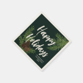 Prettige feestdagen Waterverf Winterden gepersonal Servet (Hoek)