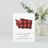 prettige feestdagen | We hebben ons verplaatst | W Briefkaart (Staand voorkant)