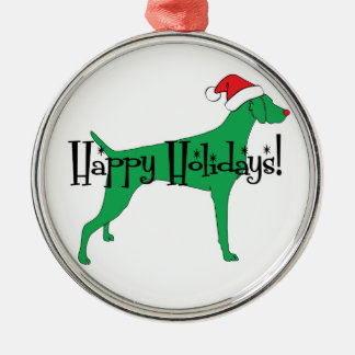 prettige feestdagen Weimaraner Metalen Ornament