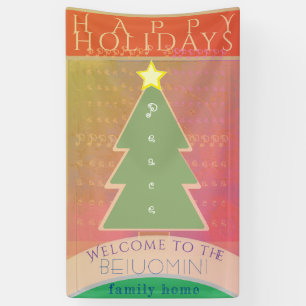 prettige feestdagen "Welkom" Familiebanner Spandoek