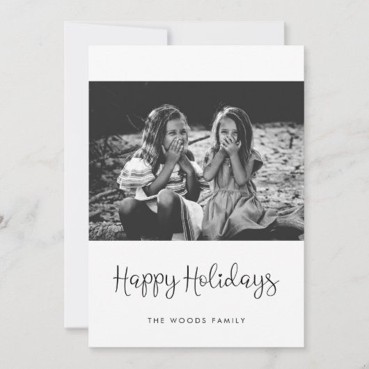 Prettige feestdagen Whimsical Script Foto Feestdagenkaart (Voorkant)