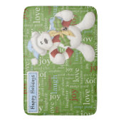 prettige feestdagen White Dog Badmat (Voorkant Verticaal)