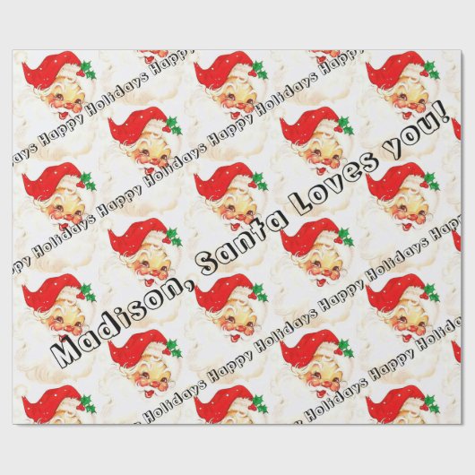 Prettige feestdagen Wikkelpapier kerstman Cadeaupapier (Vlak)