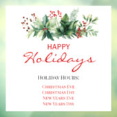 Prettige feestdagen · Winkeluren Raamsticker (Vel 3)