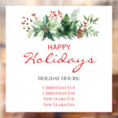 Prettige feestdagen · Winkeluren Raamsticker (Vel 2)