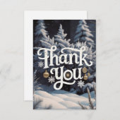 Prettige feestdagen Winter Charming Pine Bedankkaart (Voorkant / Achterkant)