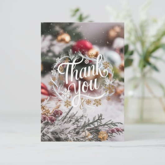 Prettige feestdagen Winter Enchanted Simple Bedankkaart (Staand voorkant)