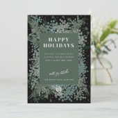 prettige feestdagen Winter Greenery Holiday Card Feestdagenkaart (Staand voorkant)