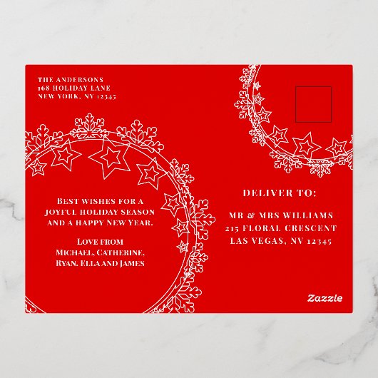 prettige feestdagen Winter Snowflake 1 Fotokerstfe (Achterkant)