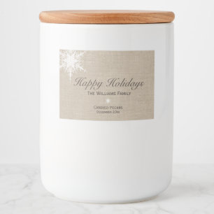 prettige feestdagen Winter Snowflake Food Label Bu Voedselcontainer Etiket