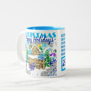 prettige feestdagen   WINTER WONDERLAND   Advent   Tweekleurige Koffiemok