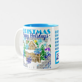 prettige feestdagen | WINTER WONDERLAND | Advent | Tweekleurige Koffiemok