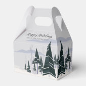 prettige feestdagen Winterbomen Modern Kerstfeest Bedankdoosjes (Voorkant Zijde)