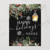 Prettige feestdagen Winterboszwarte kaart (Voorkant)