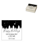 Prettige feestdagen Winterkerstbomen  Rubberstempel (Gestempeld)