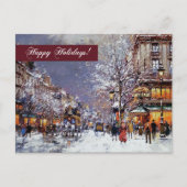 prettige feestdagen. Winterparisian Scene Feestdagenkaart (Voorkant)