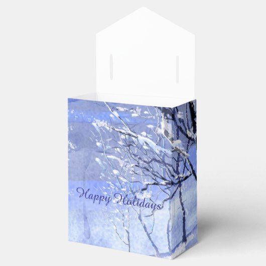 prettige feestdagen Wintersneeuwforel Bedankdoosjes (Geopend)