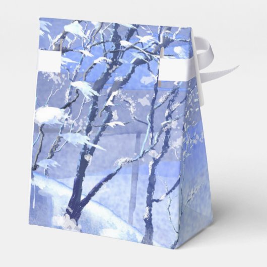 prettige feestdagen Wintersneeuwforel Bedankdoosjes (Achterkant)