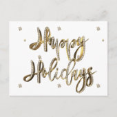 Prettige feestdagen Witte Diamanten Gouden Script (Voorkant)