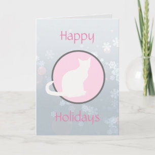 Prettige feestdagen Witte Silhouette Tabby Kat Kaa Kaart