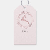 prettige feestdagen Wreath Joy Pink Rose Deel Cadeaulabel (Achterkant)