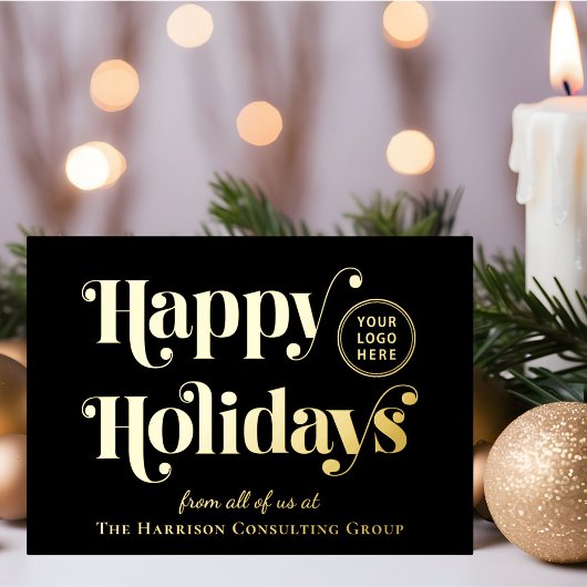 Prettige feestdagen Zakelijke Logo Black Christmas