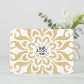 Prettige feestdagen Zakelijke Logo Sneeuwvlok Goud Feestdagenkaart (Staand voorkant)