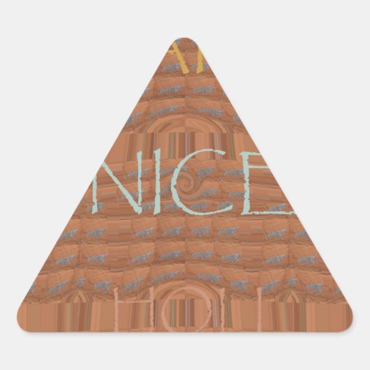 Prettige feestdagen Zebra Art Print Driehoek Sticker (Voorkant)