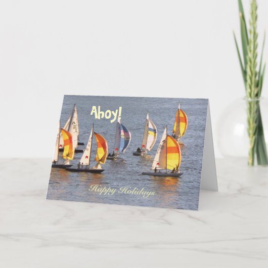 Prettige feestdagen Zeilboot Kerstmis, Kaart (Voorkant)