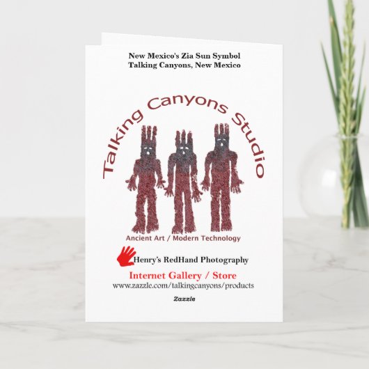 prettige feestdagen Zia Sun Symbool van New Mexico Kaart (Achterkant)