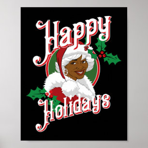 Prettige feestdagen Zwart Afrikaans Amerikaans Ker Poster