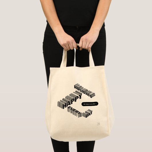 prettige feestdagen, zwart en wit tote bag (Voorkant (product))