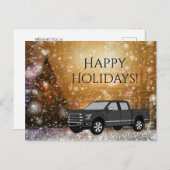 Prettige feestdagen Zwarte vrachtwagen Kerstmis Wi (Voorkant / Achterkant)