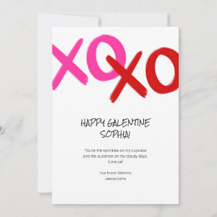 Prettige Galentine XOXO Knuffels en Kusjes Beste V Feestdagenkaart