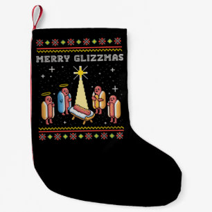 Prettige Glizzmas Lelijke Kerst Hot Dog Kerstmis Kleine Kerstsok