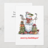 Prettige golfer kerstkaart (Voorkant / Achterkant)