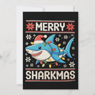Prettige Haai Kerstmis Verschrikkelijke Kerstverli Feestdagenkaart